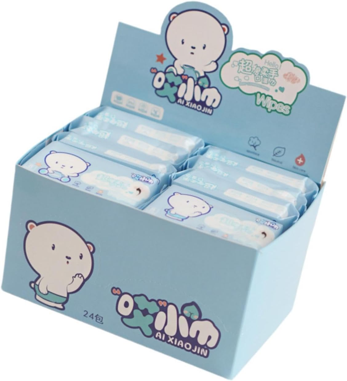 Fenteer 24Pcs Wet Wipes Portable Wet Tissue Flushable Face Cleaning Wipes Travel Wipes Hand and Face Wipes for Adults Home Daily Use