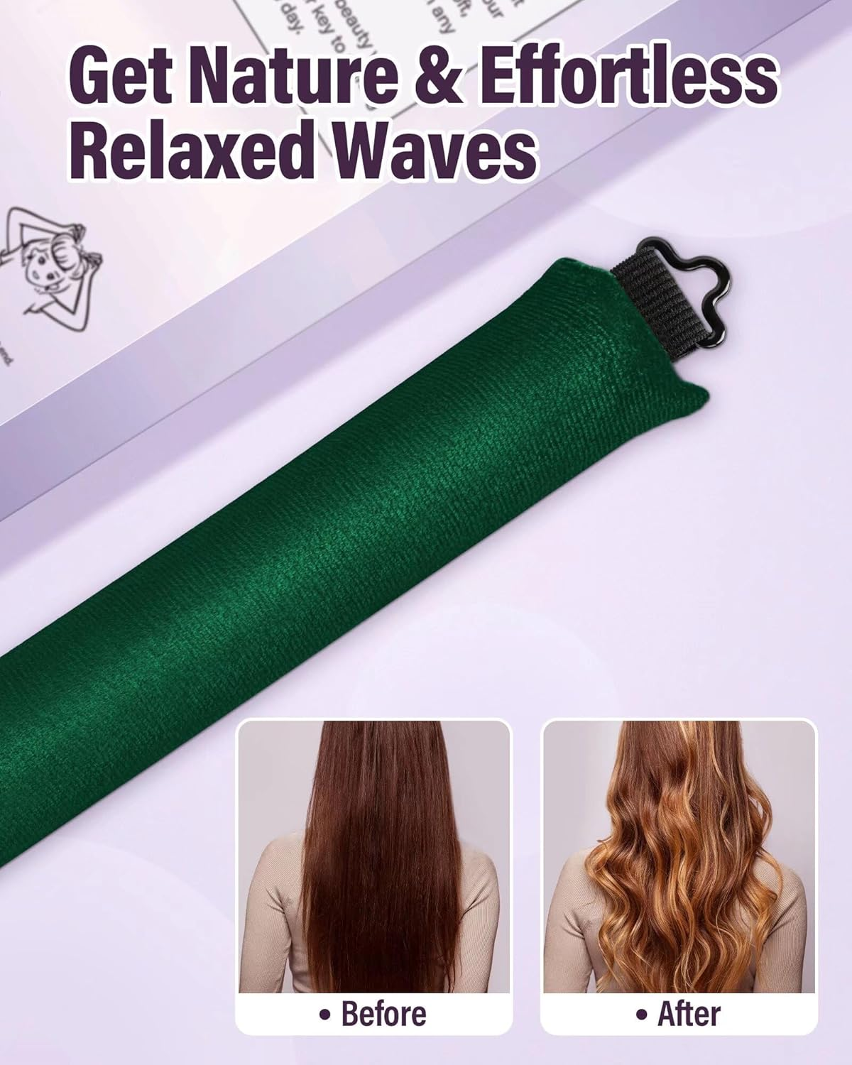 Heatless Hair Curler Overnight Curls-3 Pcs No Heat Curling Blowout Rod to Sleep In,Hair Rollers with Satin Scarf 4 image number 6