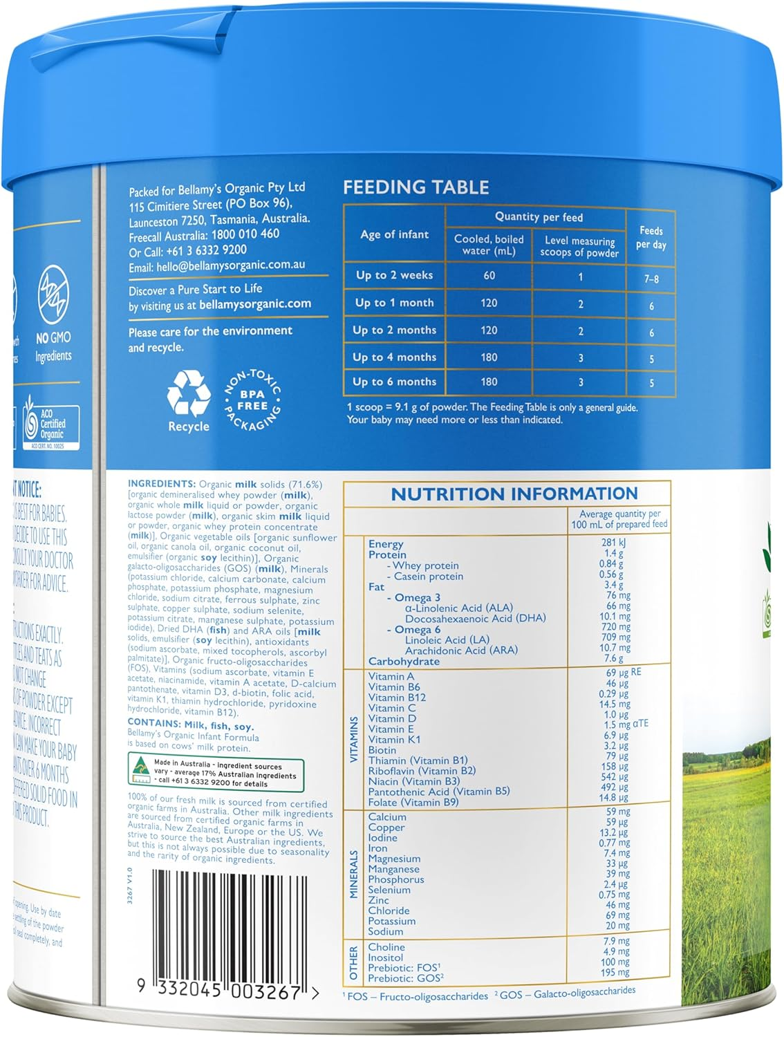 Bellamy'S Organic Infant Formula Step 1 (0-6 Months) image number 2