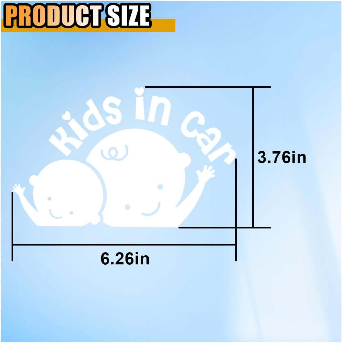 2PCS Kids in Car Sticker Decal, Baby on Board Car Decal, Baby on Board Sign for Car Safety Driving, Kids in Car Funny Vinyl Decal for Car Windows and Bumpers (White) image number 5