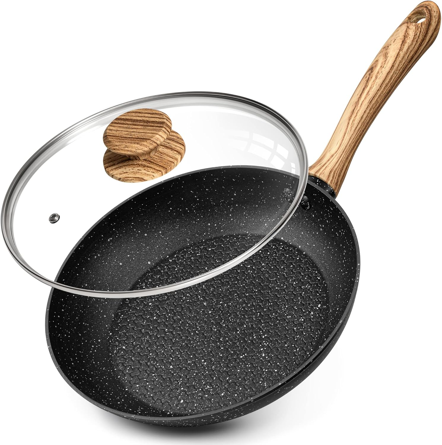 Michelangelo Nonstick Frying Pan with Lid, 8 Inch Frying Pans Nonstick with Healthy Coating, Small Frying Pan with Stay-Cool Handle, Induction Compatible image number 1