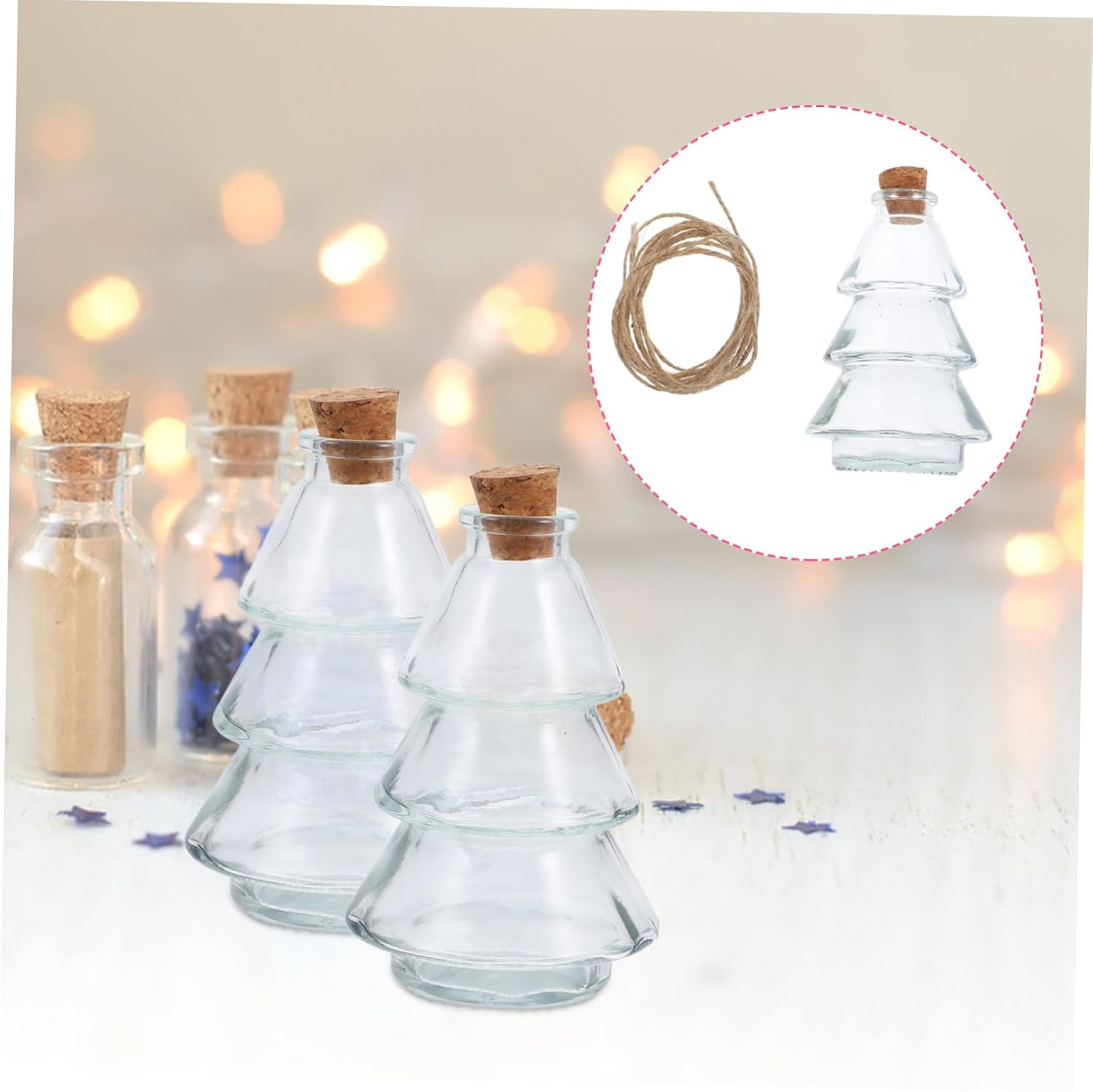 5Pcs Transparent Corked Wishing Bottles for Home Decor Creative Glass Jars for Perfume and Essential Oils Unique for Parties And