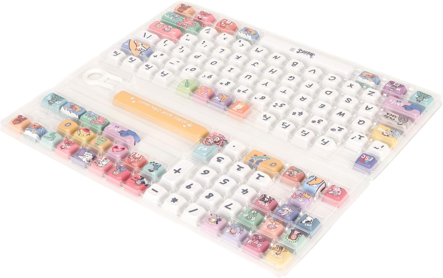 PBT Custom Keycaps for Mechanical Keyboards, XDA like Height, Ergonomic Design, Oil Resistant Coating, Cartoon Cute image number 3