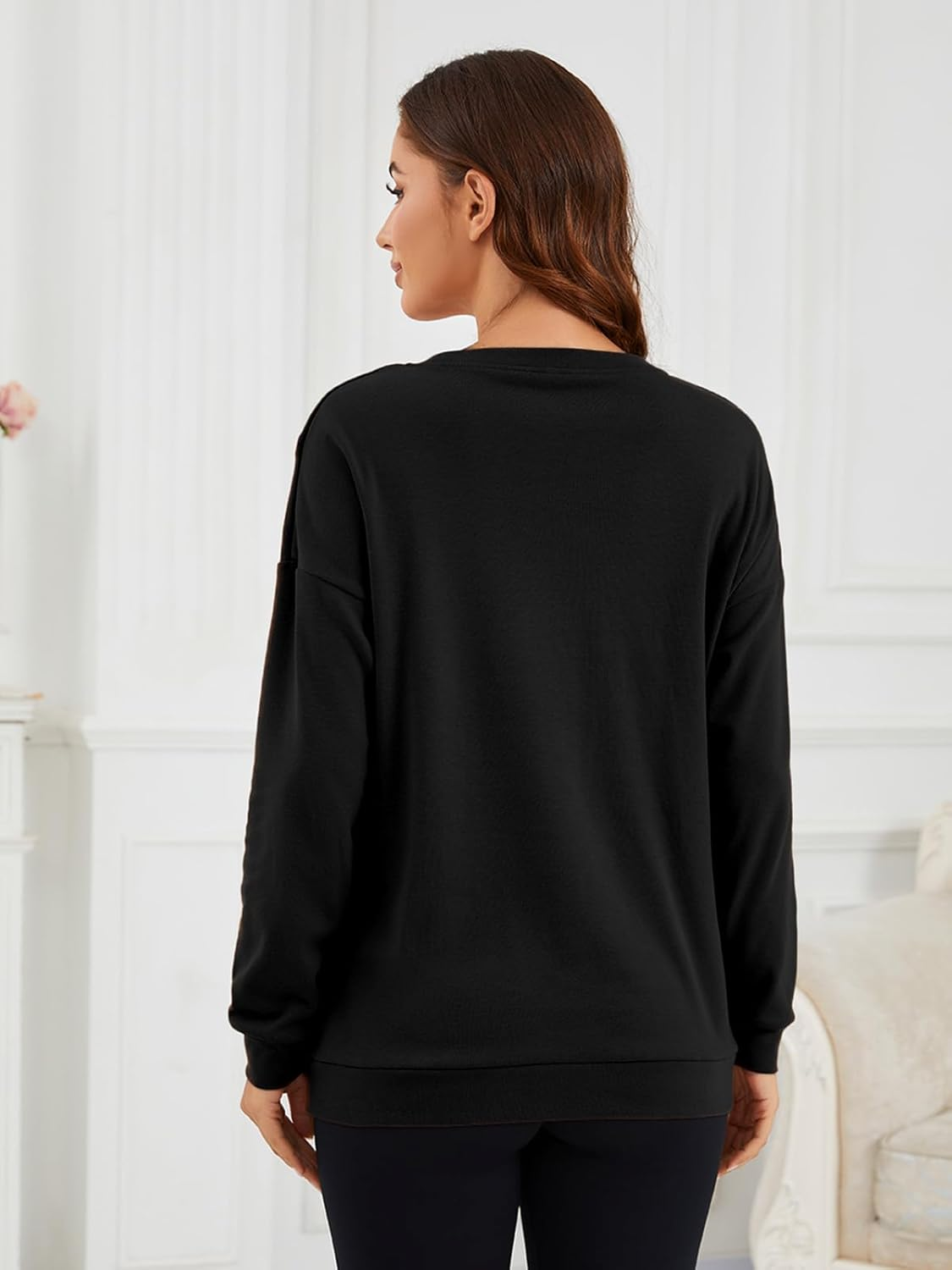 Love2Mi Women'S Long-Sleeved Nursing Shirt Casual Invisible Zip Sweatshirt for Breastfeeding Maternity Wear with Pocket image number 5