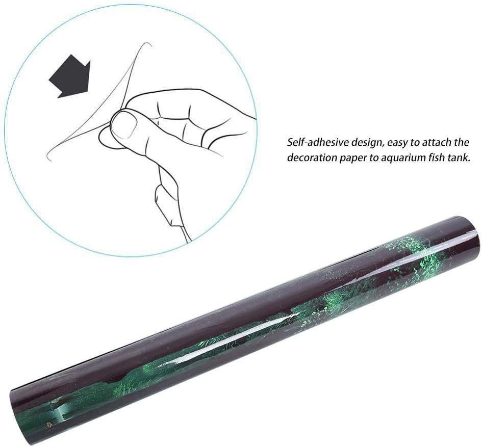 Aquarium Background Sticker, Fish Tank Backdrop PVC Adhesive Underbackgrop Decoration Paper(61 * 41Cm) image number 5