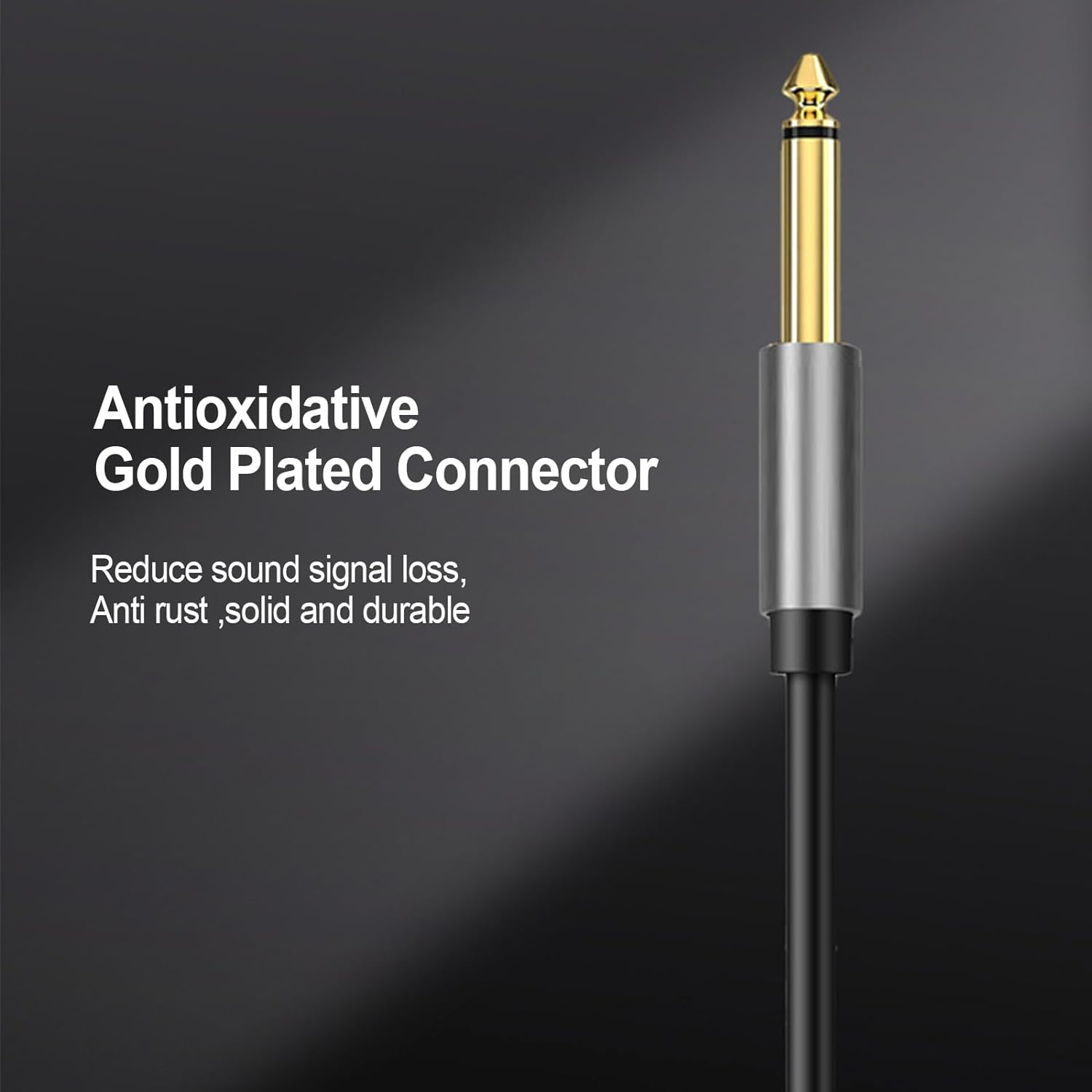 XMUXI 1/4 Inch Instrument Cable 6.35Mm Male to Male Mono Jack 1/4" TS Cable Unbalanced Guitar Patch Cords for Electric Guitar,Bass,Keyboard,Mixer,Amplifier,Amp,Speaker,Equalizer (1 Meters) image number 2