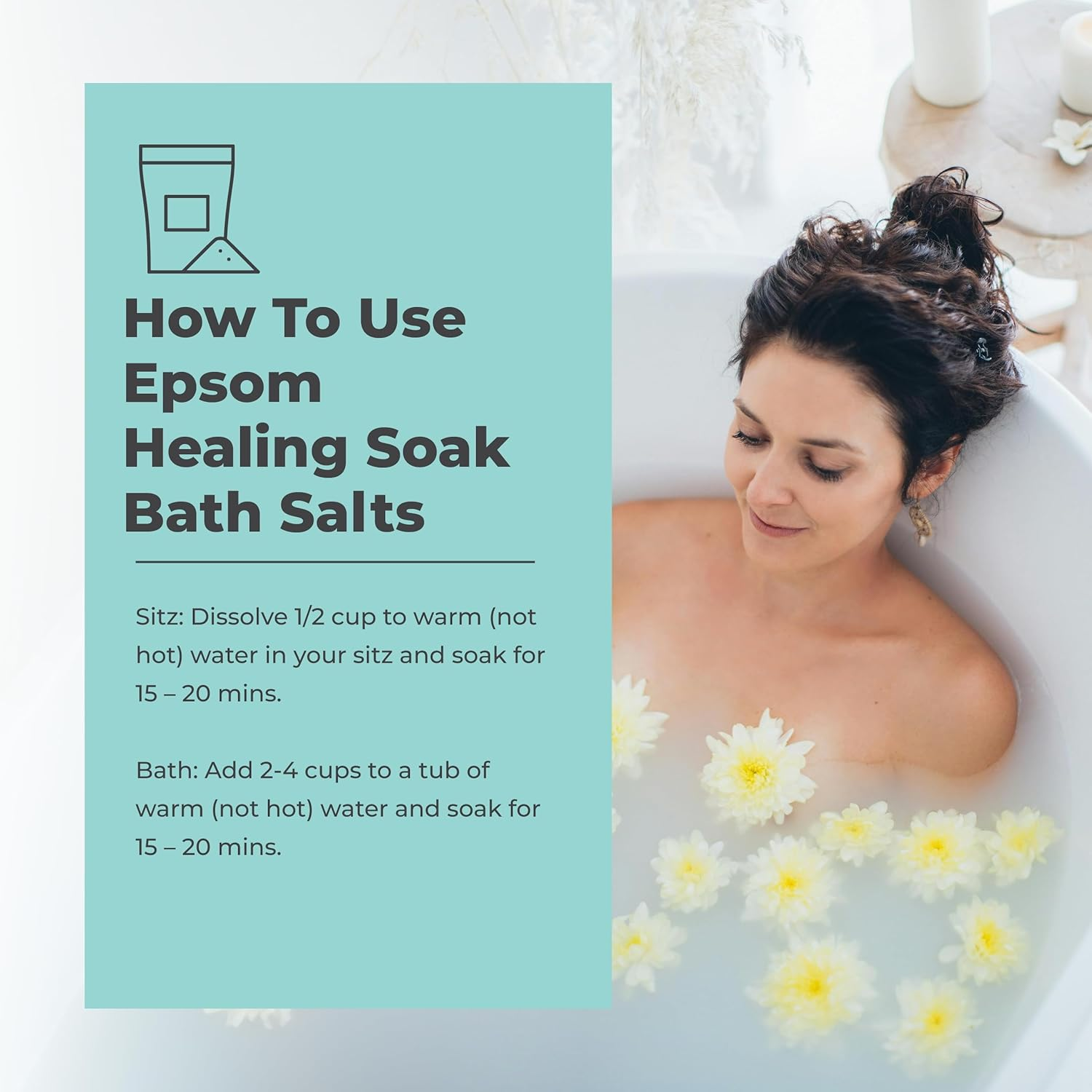 The Salt Box - Natural Epsom Salt Healing Bath Salts Soak - Chamomile & Lavender - 550G