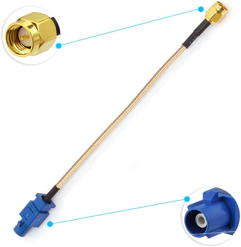 Bingfu Universal Vehicle GPS Navigation Antenna Adapter Cable,Sma Male to Fakra C Male Blue Cable 15Cm / 6 Inch,Connect Truck SUV Car Stereo GPS Navigation Head Unit to GPS Antenna image number 5