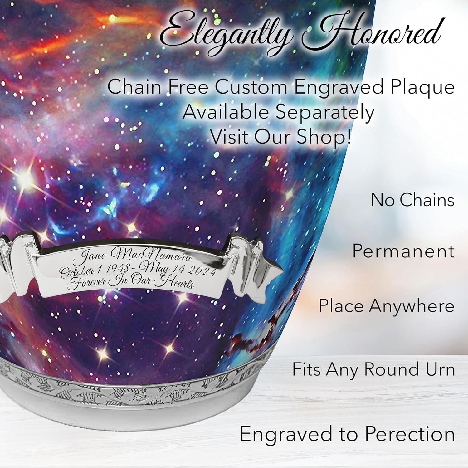 Cosmic Galaxy Cremation Urn for Human Ashes - Funeral, Burial or Home. Decorative Urns XL Large & Small image number 3