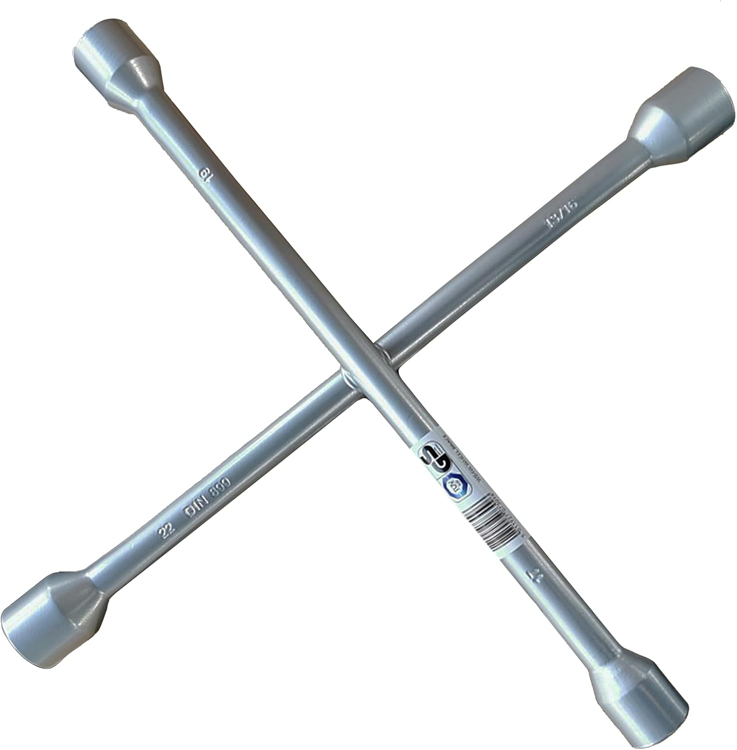 Sakura 4-Way Wheel Nut Cross Brace Wrench for Cars WB4W - Common Hexagonal Lug Socket Sizes 17-19-21-22Mm