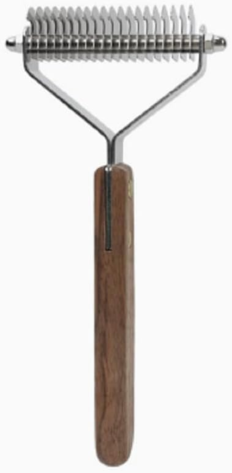 Blunt Dematting Undercoat Grooming Rake Stripper Tool for Dogs and Cats, Stainless Steel with Wooden Handle, 20-Blade (Style 1, 1 Pc) image number 4