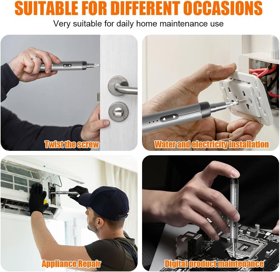 Mini Electric Screwdriver, 46 in 1 Precision Screwdriver Set, Small Cordless Power Screwdriver with 46 Magnetic Bits, Repair Tool for Phone Camera Laptop Watch Glasses image number 3