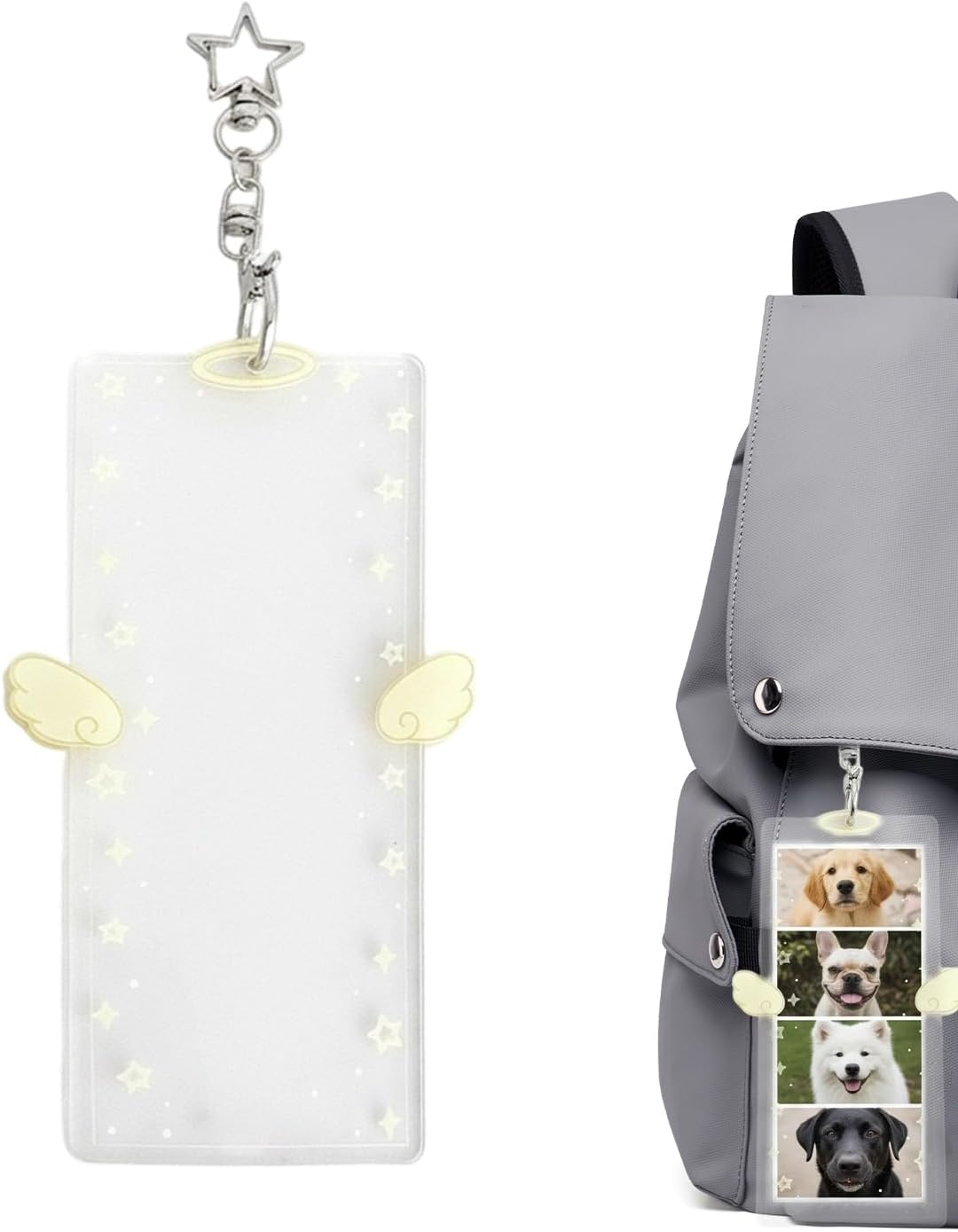 Picture Keychain | 17X9Cm Cute DIY Cartoon Wing Clip,Cartoon Wing Keychain Picture Holder - for Women Men Kids Friends Valentines Day Birthday Holiday Party Favors Bag Purse