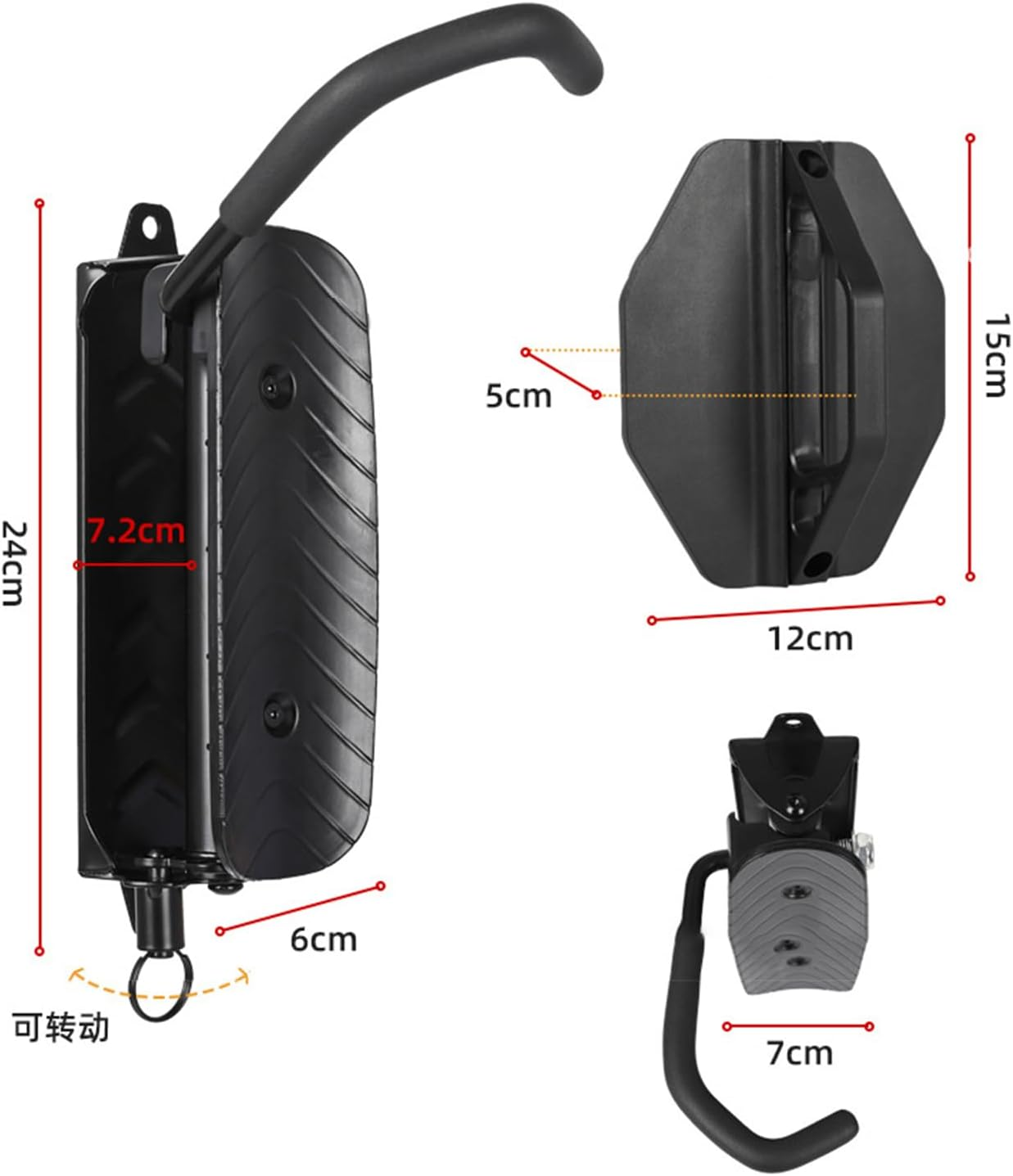 Lyfengdeam Swivel Bike Wall Mount &ndash; Vertical Bike Rack &ndash; Garage Bike Hook &ndash; Bike Storage Garage &ndash; Mountain Bike, Road, E-Bike Bike Bike Hook &ndash; Garage Bike Hook（1Pcs） image number 1