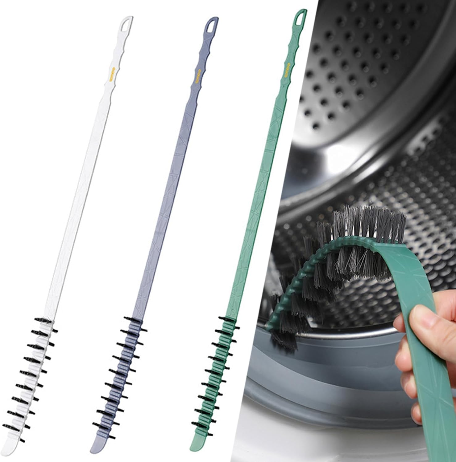 Washing Machine Cleaning Brush 3Pcs, Drum Cleaning Brush, Washing Machine Cleaner Front Load Washer Cleaner Brush Cleaning Tools image number 2