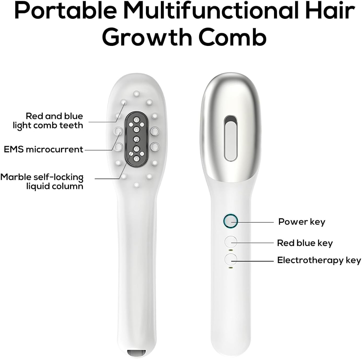 Havvo Laser Hair Growth Comb, Laser The- Rapy Comb, Electric Scalp Massager Hair Growth Device Comb Hair Loss Thinning Treatments for Men & Women Laser Comb for Hair Growth Red Light Comb image number 1