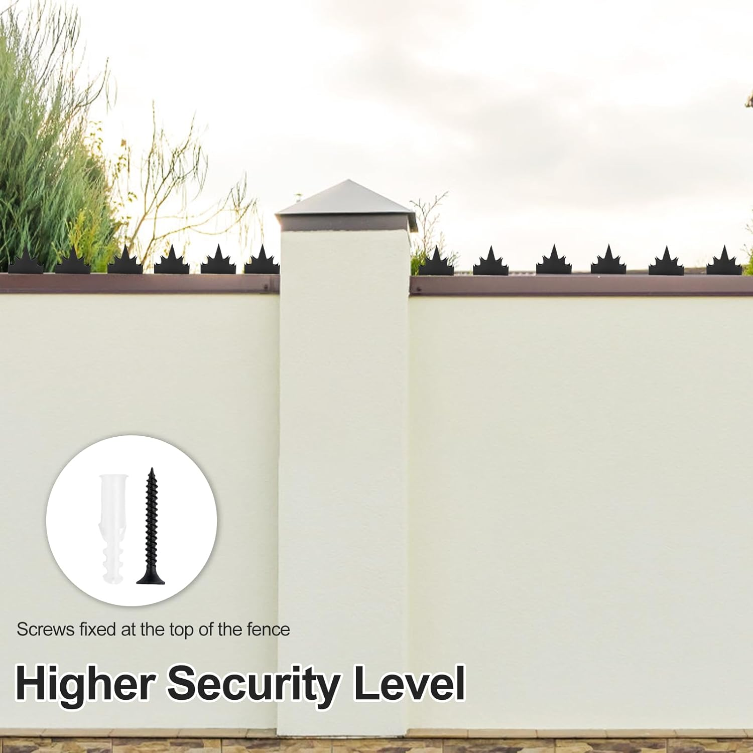 12Pcs Fence Wall Spike Metal Anti-Climb Fence Security Spike with Screw Rust-Proof Intruder Deterrent Spike Sturdy Home Safety Spike for Outdoor Fence Wall ZHAZHAMO image number 5