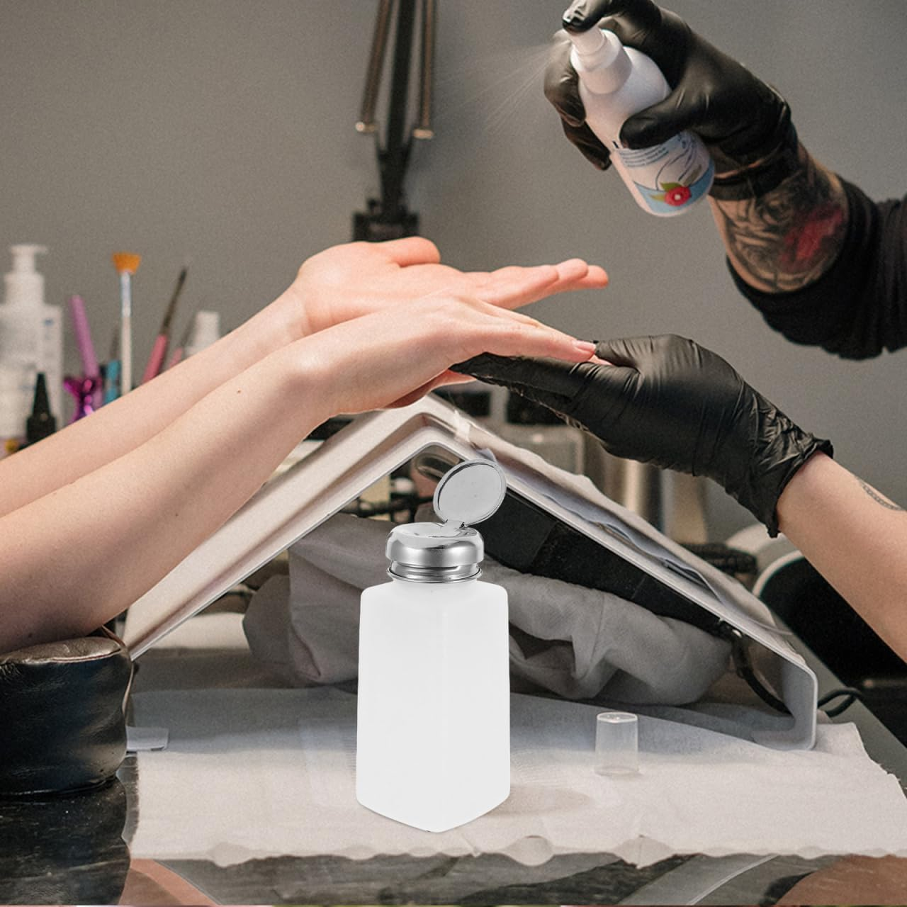 Holibanna Compact Pump Bottles Set 5Pcs Alcohol Bottle Push Pump Refillable Mini Soap Dispenser for Liquid Soap Hand Lotion Shampoo Conditioner image number 3