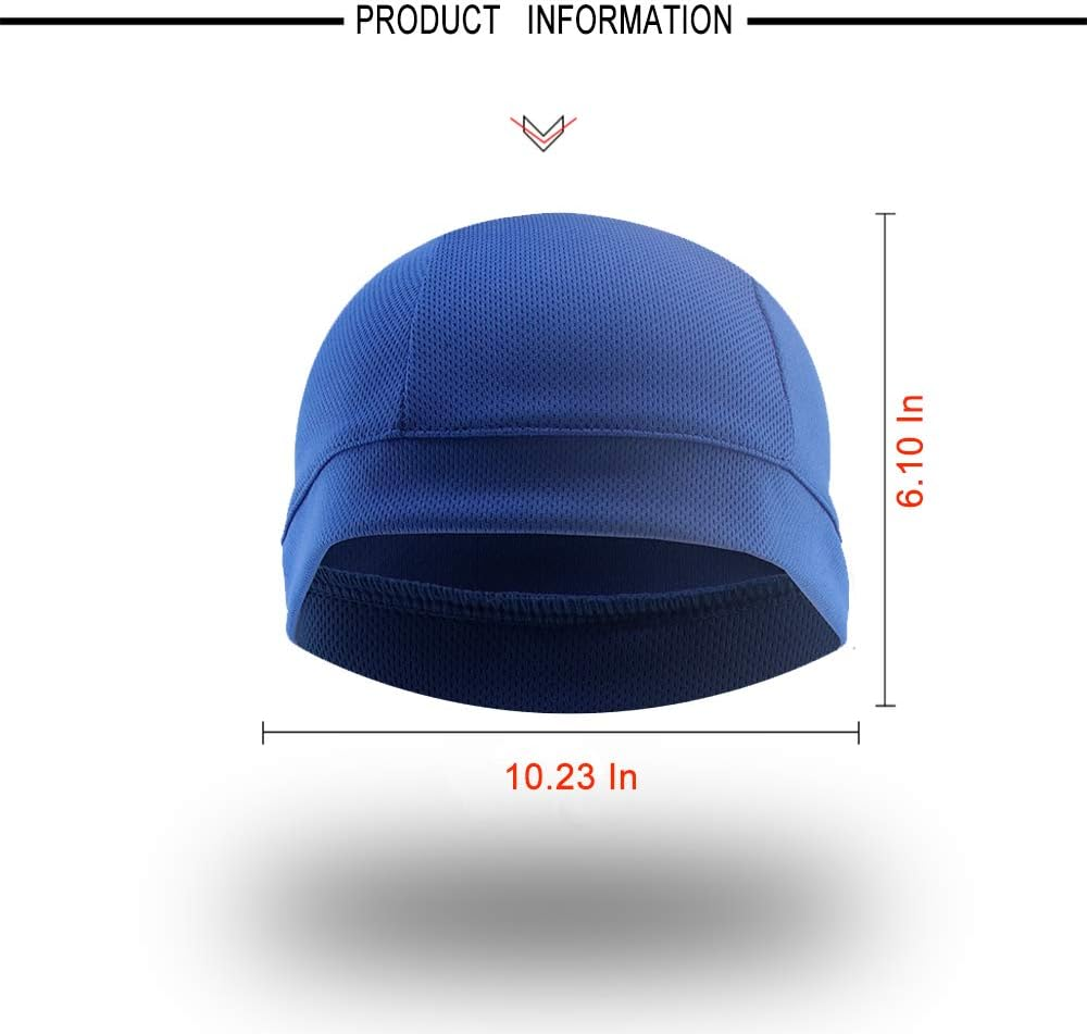 Go-Sport Cooling Skull Cap Helmet Liner Sweat Wicking Cycling Running Hat for Men Women - 2Black,Royal image number 4