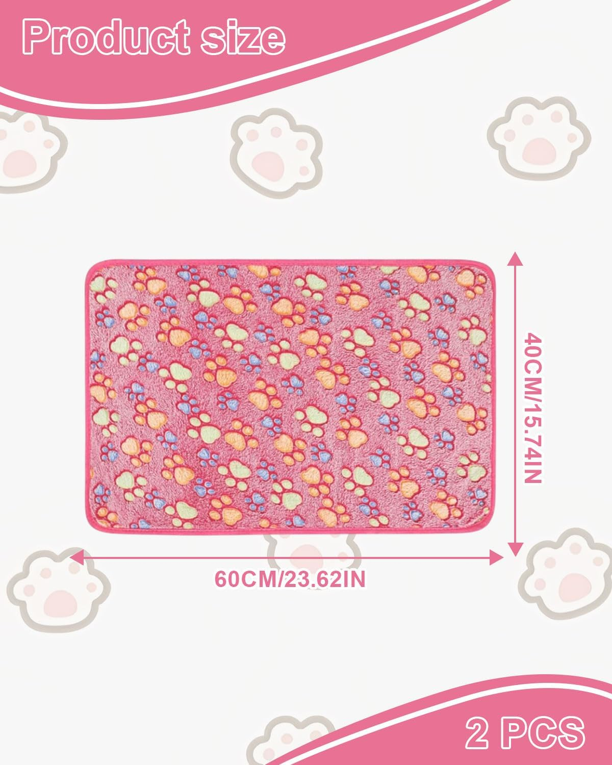 SCJJZ Pack of 2 Cat Blankets, Cat Blanket for Cats, Cuddly Blanket Dog Washable and Fluffy Soft and Warm Blankets Pets for Small Medium Dogs Cats Pet Blanket Sleeping Mat 40 X 60 Cm