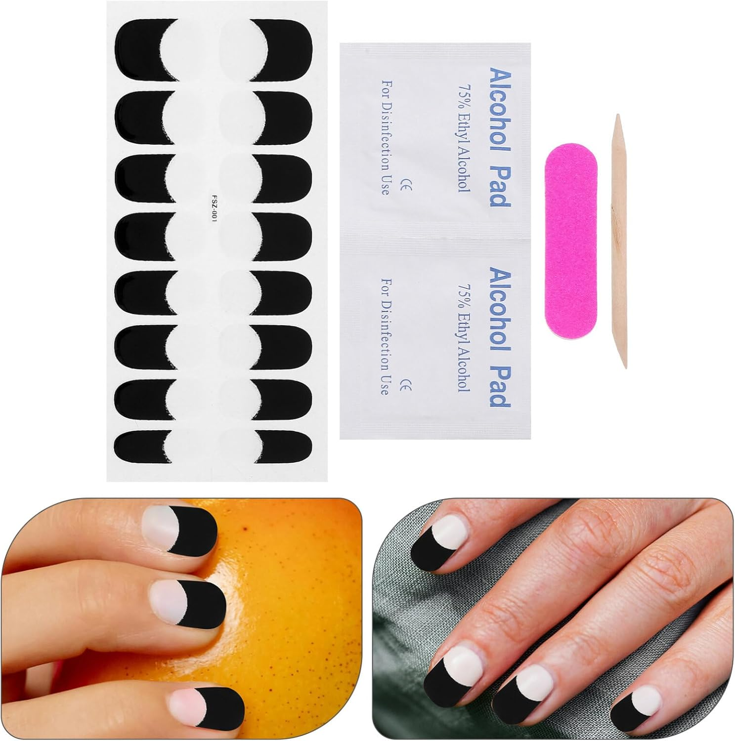 Ipetboom DIY Fingernail Stickers Set Press on Nails Almond Line Art Stickers for Nails Decals image number 4