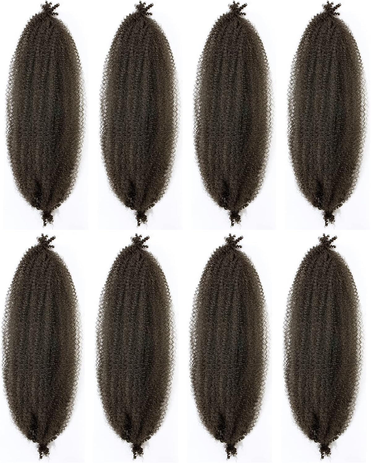 24 Inches, 8 Packs Pre-Separated Springy Afro Twist Hair, Synthetic Marley Crochet Braiding for Distressed Soft Locs Extension for Black Women (24 Inches, 4#) image number 5