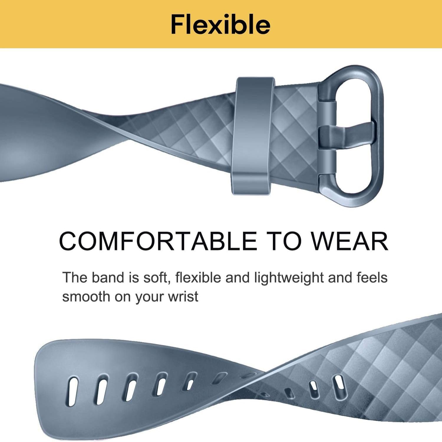 Ezonedeal Sport Bands for Fitbit Charge 4 Band & Fitbit Charge 3 Bands, Soft Silicone Adjustable Replacement Wristbands Women/Men for Fitbit Charge 4 / Fitbit Charge 3 / Charge 3 SE image number 6