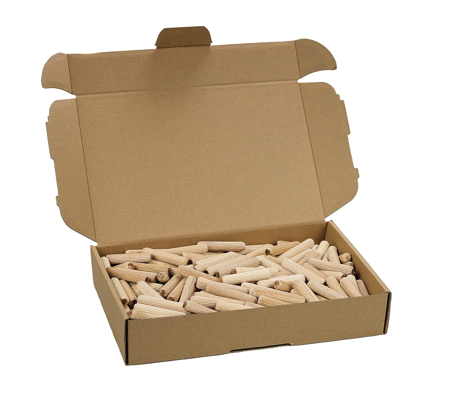 Tolux Wooden Dowels 8X32 [Mm] Pack of 100 Pcs, Wooden Dowel Pins, Grooved Dowels, Wood Plugs, Made Out of Beech Wood in Accordance to DIN 68150. image number 1