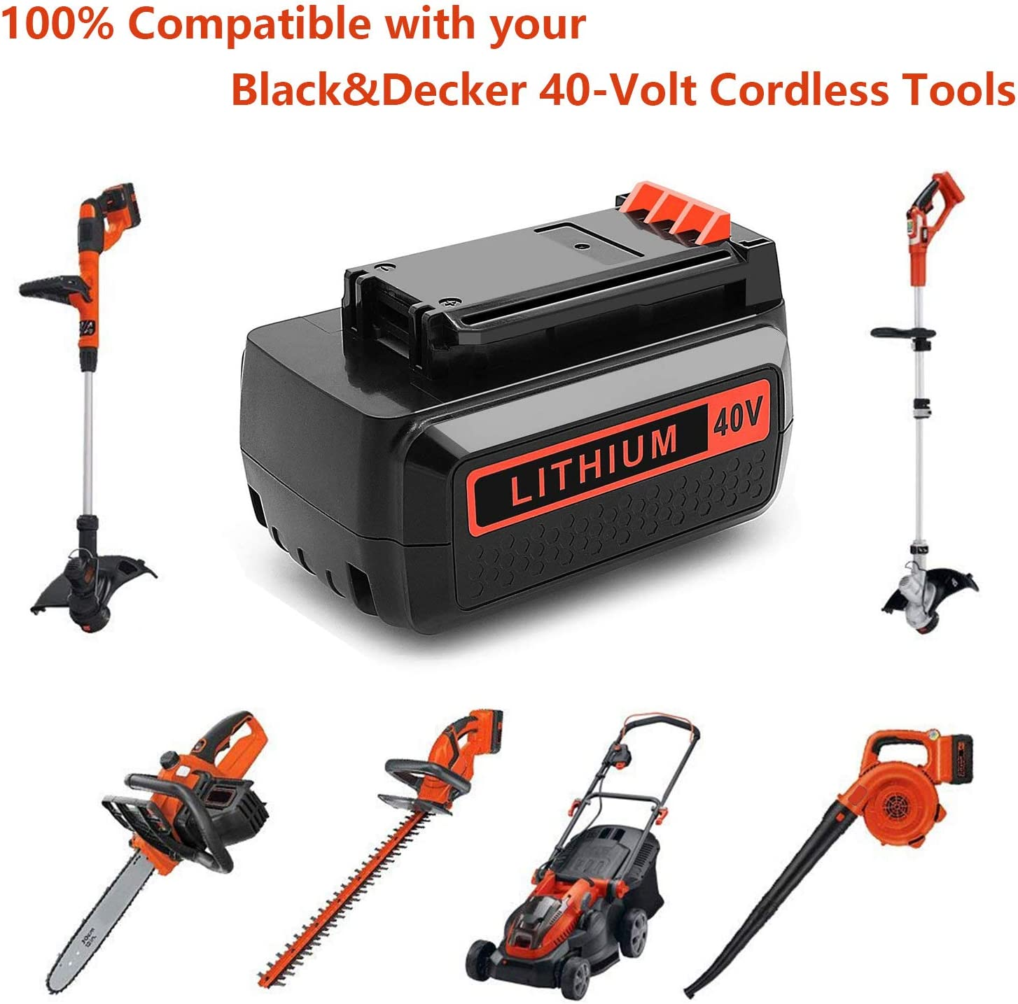 Geelink 40V MAX 2.0Ah Replacement Battery for Black and Decker LBX2040 LBX36 LBXR36 LBXR2036 40V Lithium Ion Battery image number 1