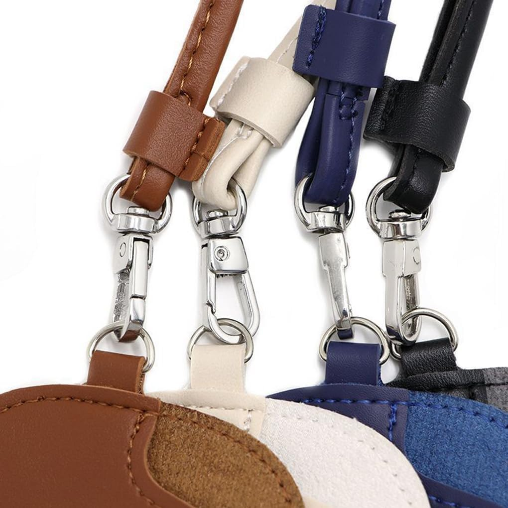 IOIUSKKU Universal Fit Leather Glasses Case Handmade Sunglass Bag with Strap Soft Leather Sunglasses Bag with Strap PU, D image number 5