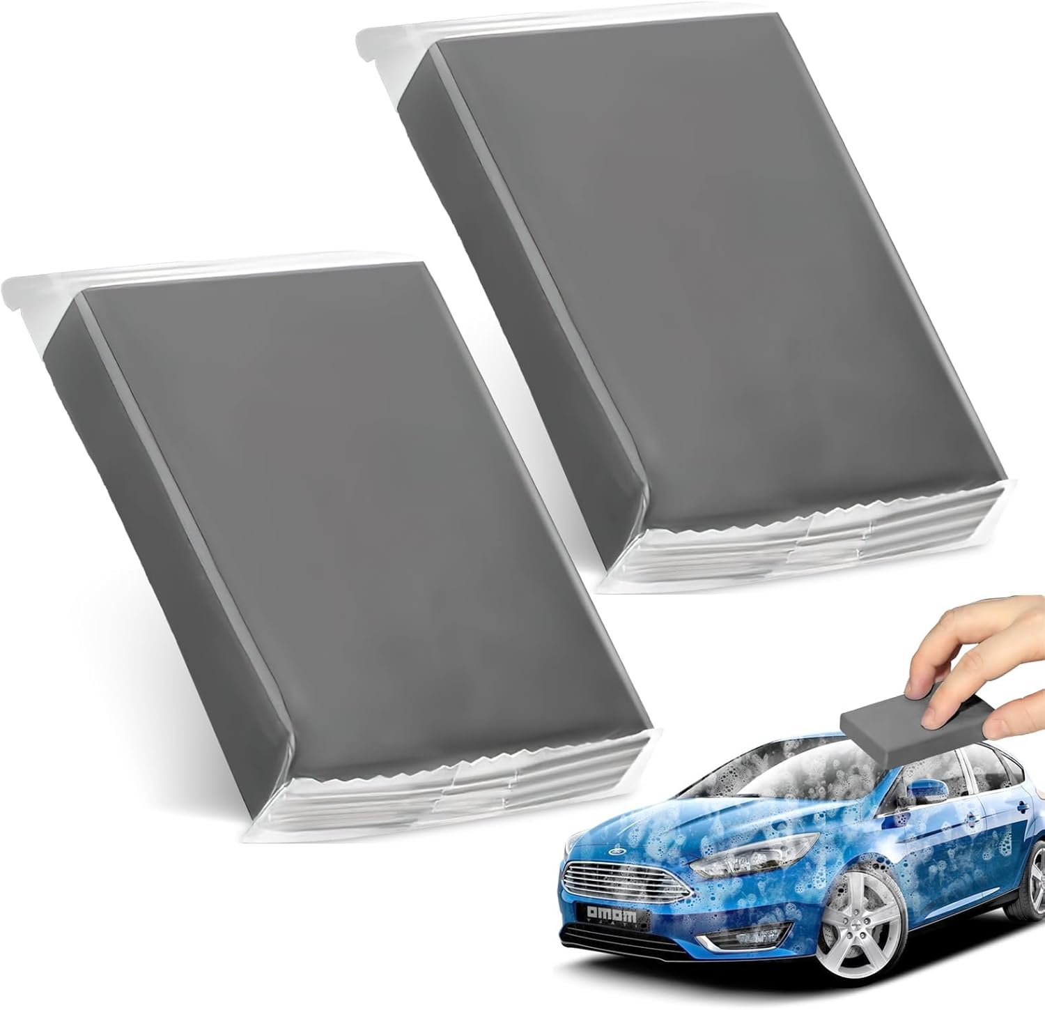 Clay Bar, 2 Pcs 100G Auto Detailing Clay Bar, Car Cleaning Clay Bars for RV, Bus, Boat, Car, SUV, Truck (Grey)