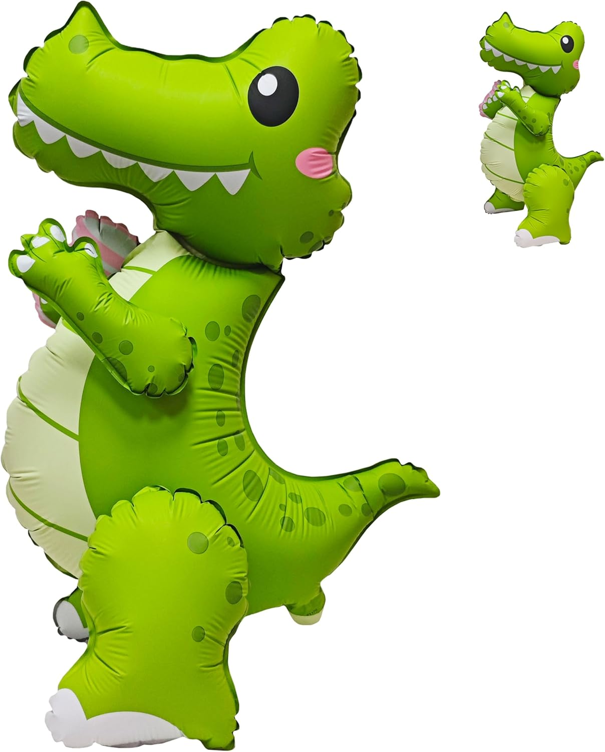 4D Matte Dinosaur Animal Balloons Cute Happy Birthday Inflatable Green Dinosaur Foil Balloons for Dinosaur Themed Birthday Party Baby Shower Decoration Kids Jungle Theme Birthday Party Supplies Decor