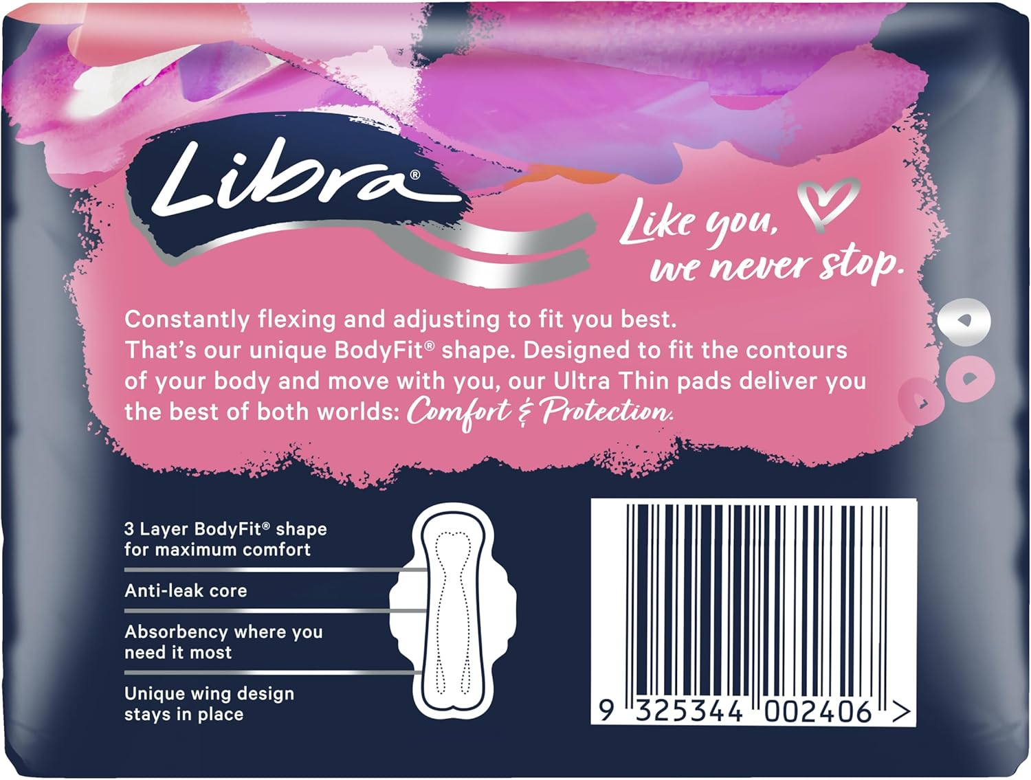 Libra Ultra Thin Pad Super with Wings, Pack of 18 image number 2