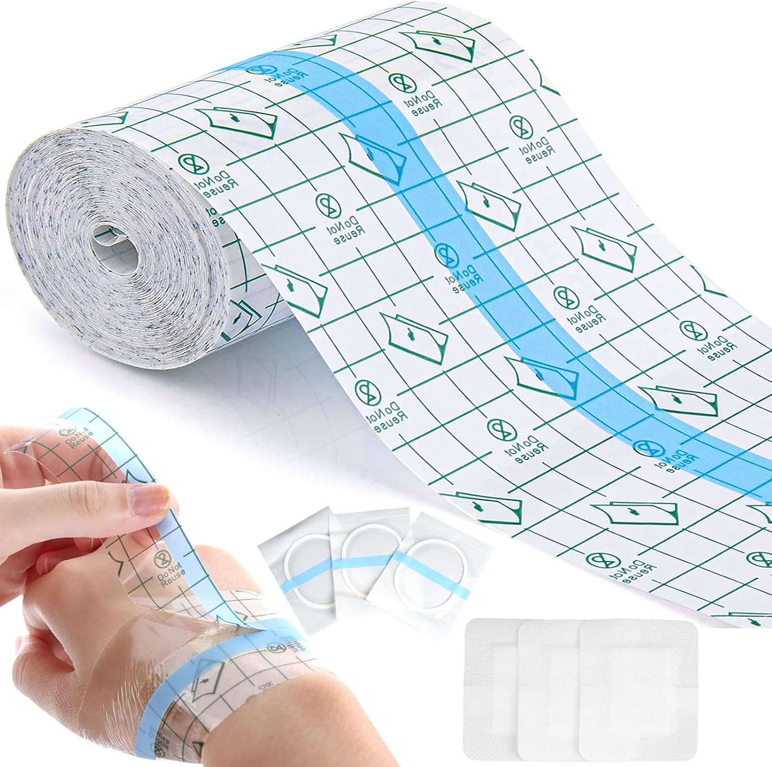 Transparent Stretch Adhesive Bandage, 5.9 Inch X 11 Yard - Waterproof Clear Film Dressing Bandages, Tattoo Bandages Shower Shield Dressing Tape for Tattoos Swimming Showering image number 1