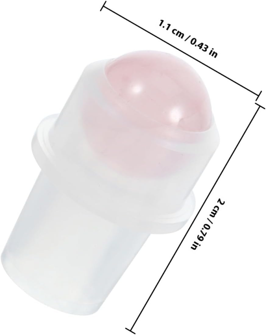 GRADENEVE 4Pcs 10Ml Essential Oil Roller Ball Bottles Accessories Natural Rose Quartz Gemstone Heads, 16Mm Neck Stainless Steel Insert for Aromatherapy and Diffuser Use image number 4