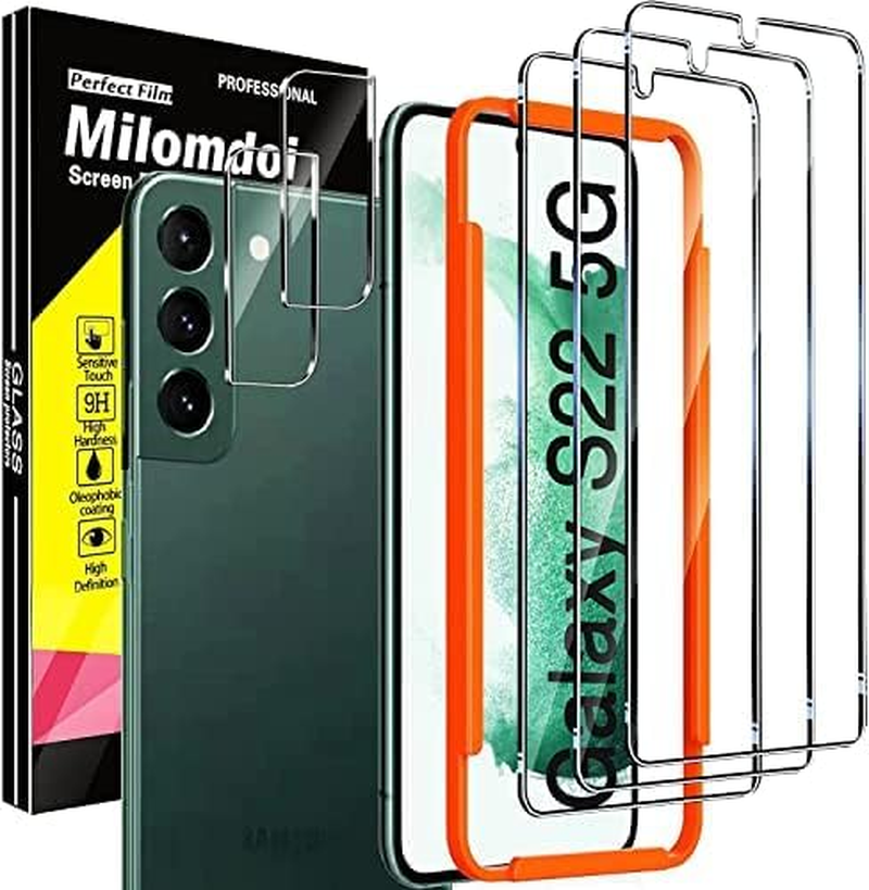 Milomdoi 3 Pack Screen Protector for Apple Iphone 11 Pro Max with 3 Pack Tempered Glass Camera Lens Protector, Ultra 9H Accessories, Case Friendly, Mounting Frame, 2.5D Curved, Transparent