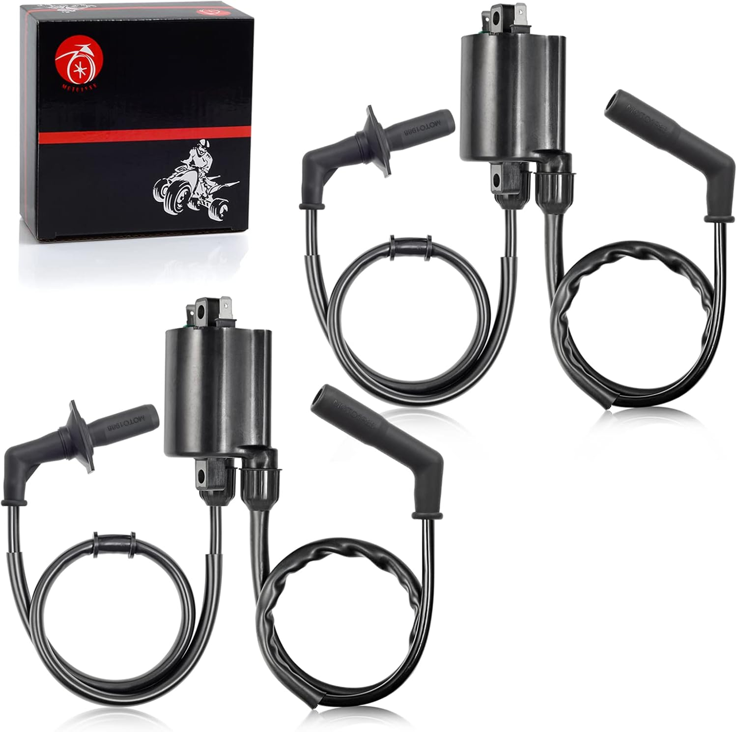 MOTO1988 2Set of Ignition Coil & Spark Plug Cap for Honda Shadow 1100 Shadow Aero 1100 Spirit 1100 Sabre 1100 ACE 1100 VT1100 1987-2007 image number 2