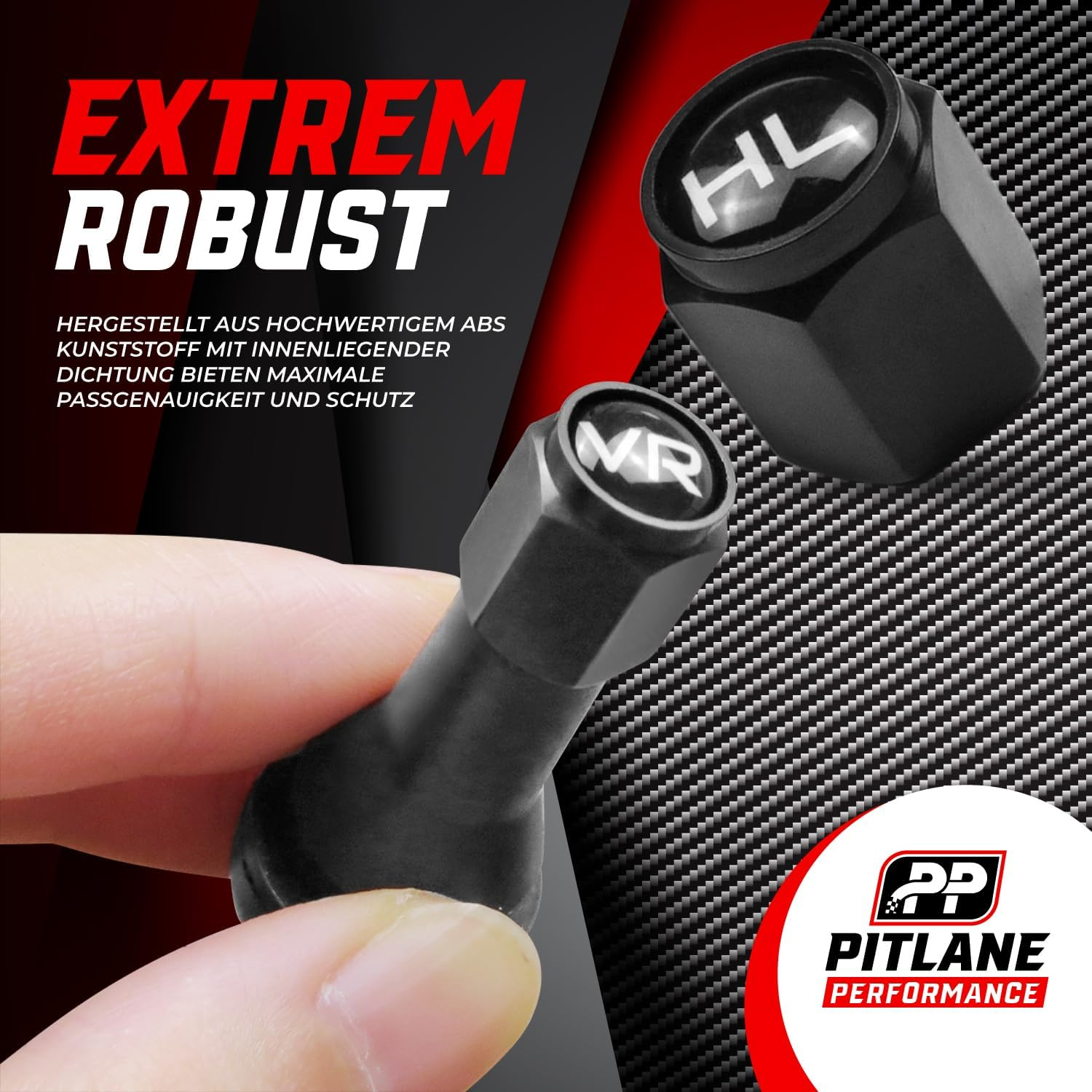 Valve Caps with Lettering Set of 8; Valve Covers with Marking Ideal for Storing Winter Tyres and Summer Tyres for Cars, Suvs, Motorbikes and Much More (Black) image number 2