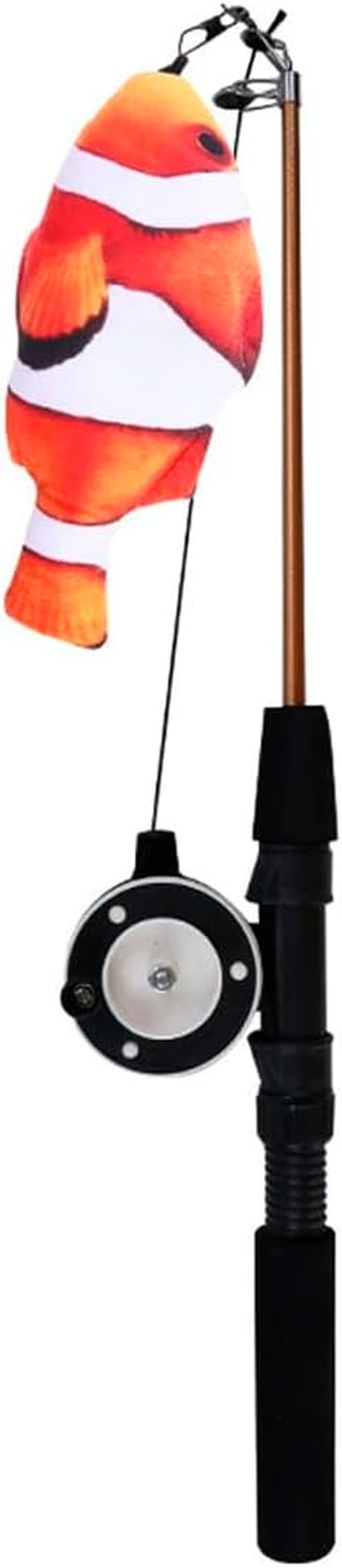 Jade Deals Retractable Feather Cat Play Stick Interactive Cat Fishing Rod Toy Durable AU, 16.3In - 26.7In, Fish Attachments, Durable for Feline Entertainment