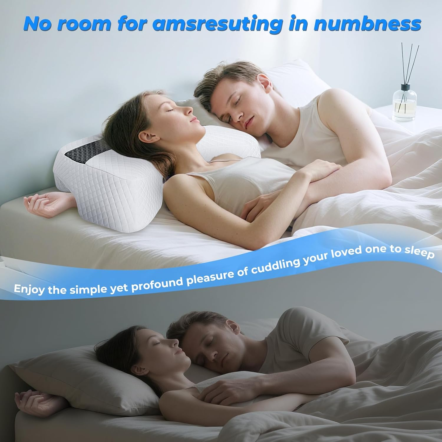 SAHEYER Side Sleeper Pillow with Arm Hole, Upgraded Shoulder Relief System for Neck Pain, Multi-Angle Memory Foam Pillow for Adults Side, Back and Stomach Sleeper Pressure-Free Sleep (Black) image number 5