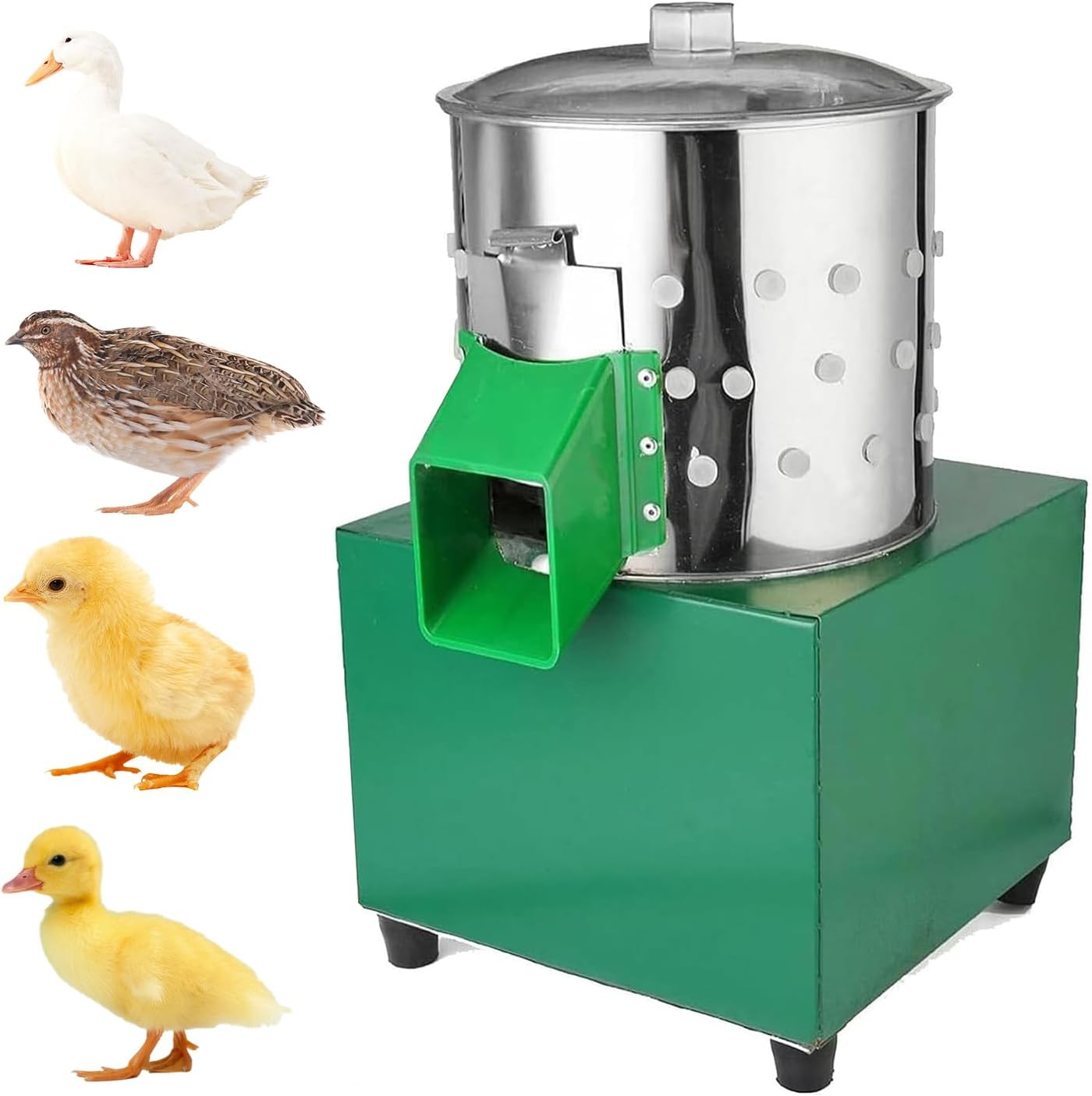 Chicken Plucker Automatic Feather Plucking Machine Heavy Duty Stainless Steel Poultry De-Featherer with 88 Rubber Fingers 60W 550R/Min Mini Electric Chicken Plucker for Duck Goose Bird image number 5