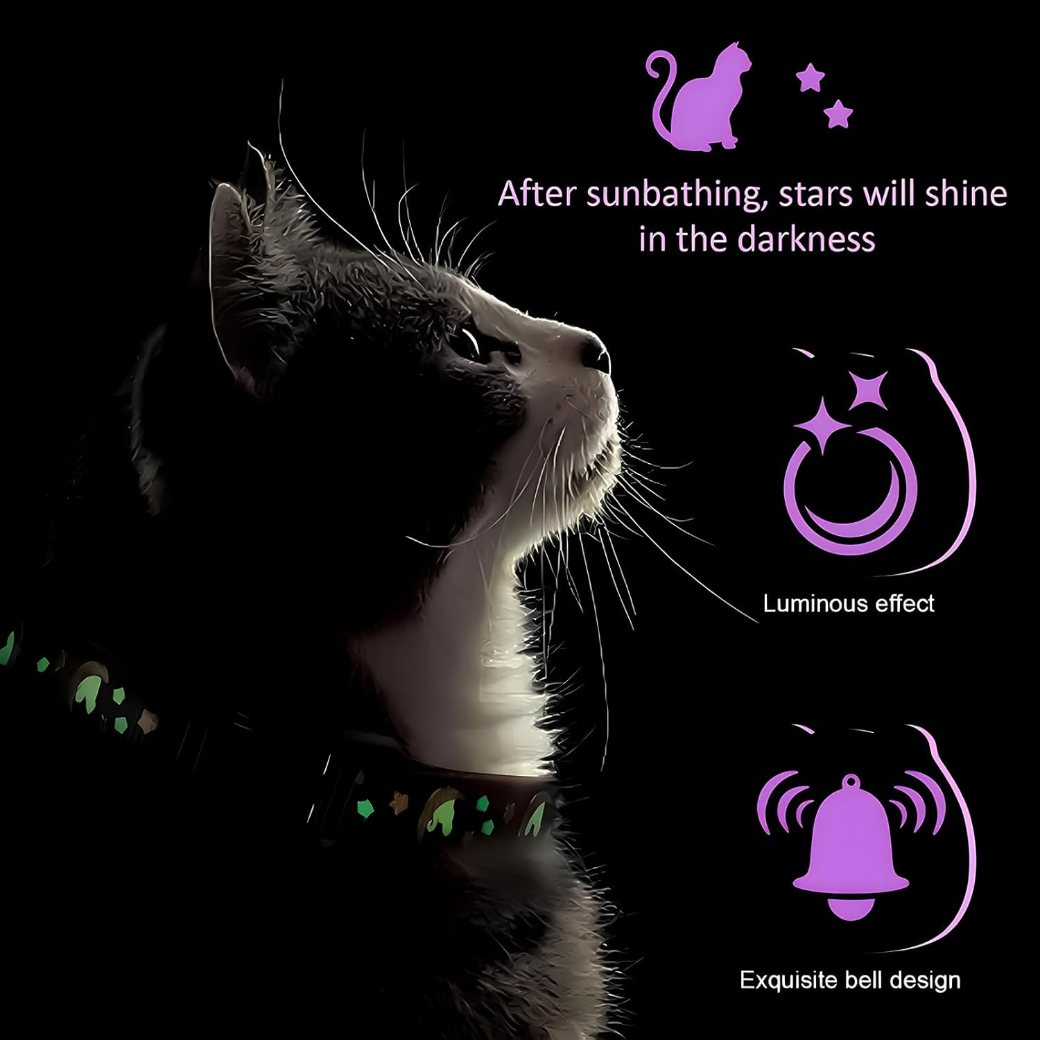 Set of 2 Cat Harness with Lead, Collar Set, Adjustable Nylon Harnesses, Cat Lead with Adjustable Reflective Strips for Small Cats, Puppies, Outdoor, Garden, Walking, Training, Playing image number 4