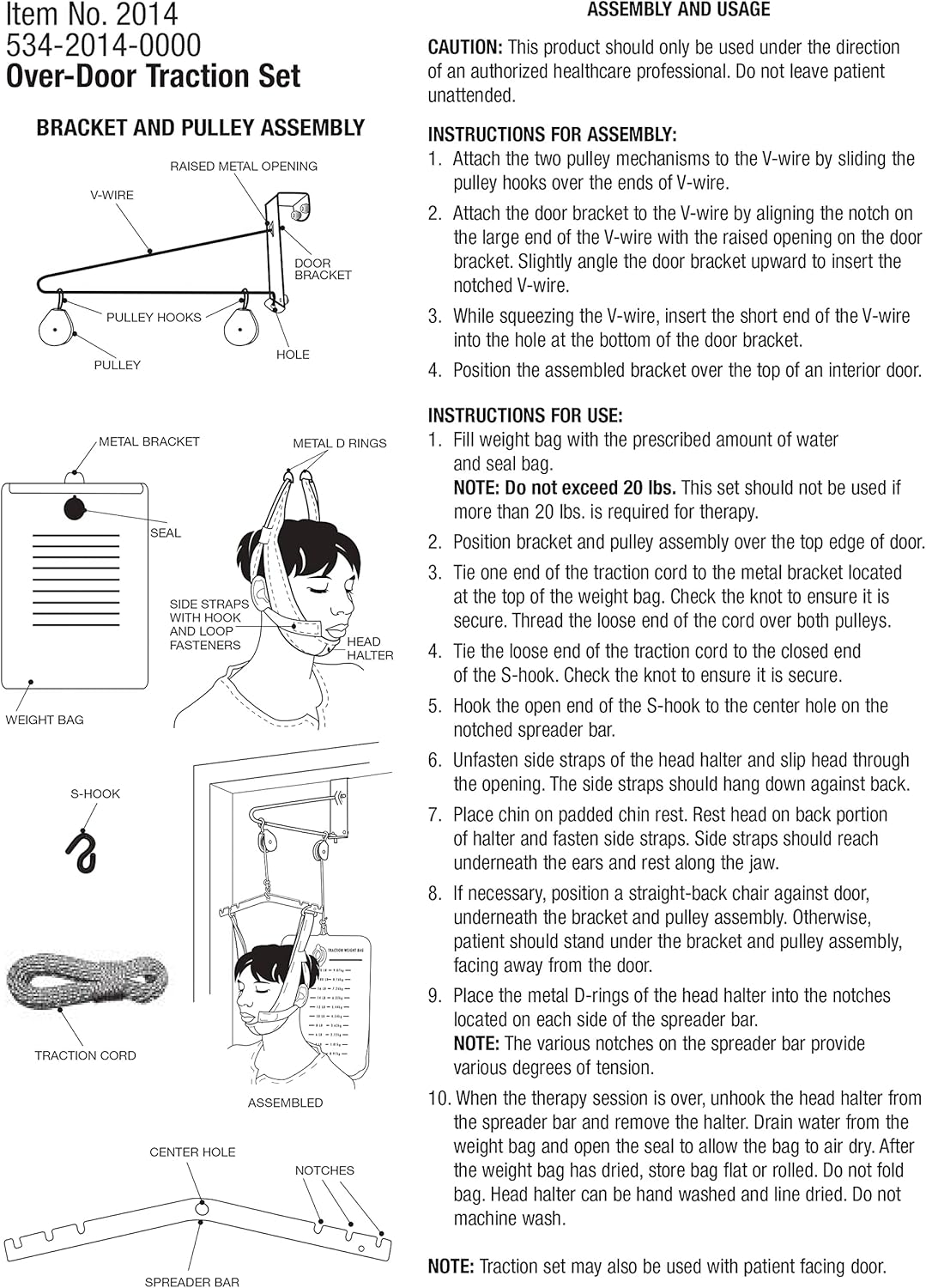 DMI Cervical Neck Traction over the Door Device for Physical Therapy Helps Neck Pain, Arthritis, Disc Bulges and Minor Fractions of the Spine with 20 Pound Graduated Scale image number 1