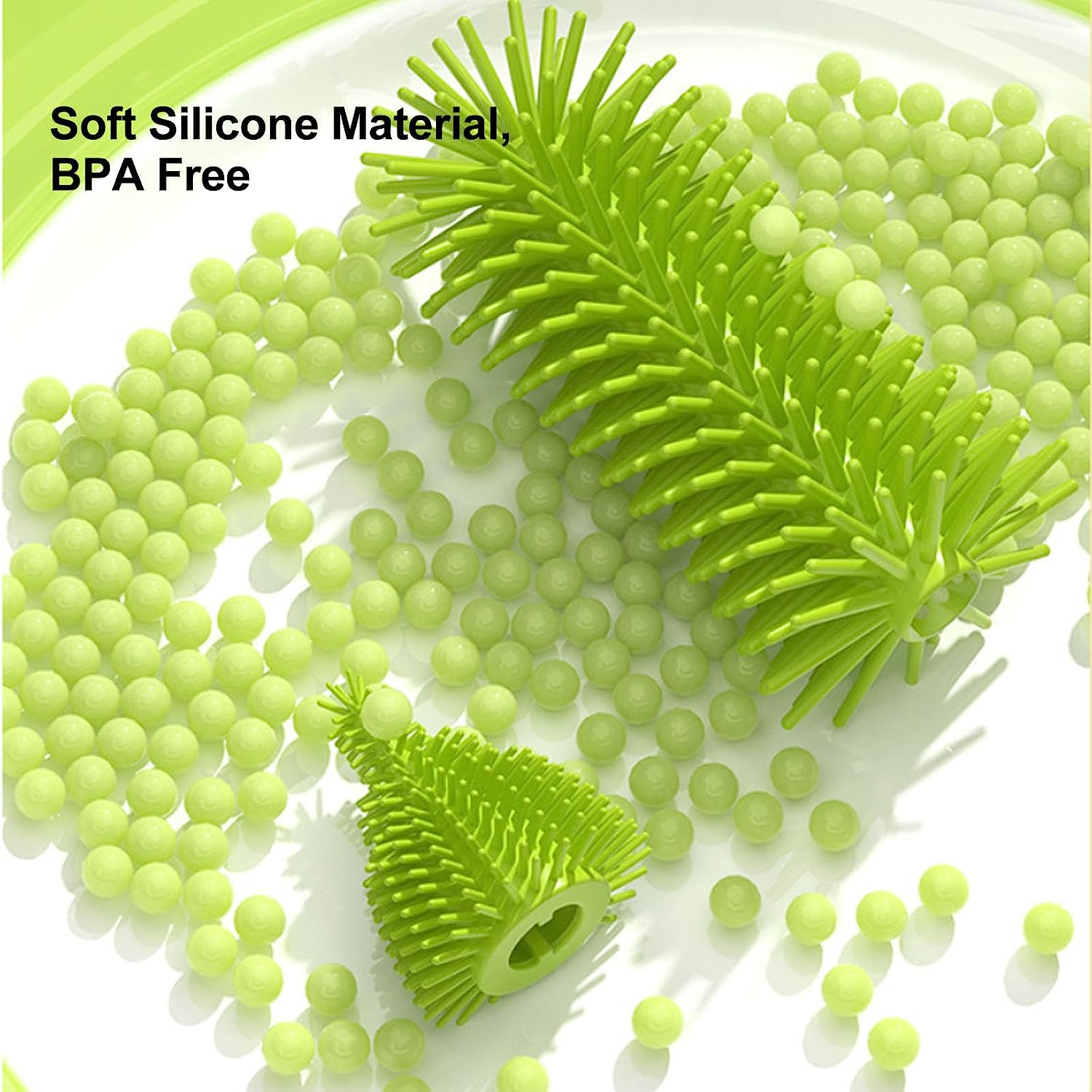 Silicone Baby Bottle Brush with Stand, Baby Bottle Brush Cleaner for Cleaning Water Bottle Cleaner Brush with Nipple & Straw Cleaner (White) image number 1