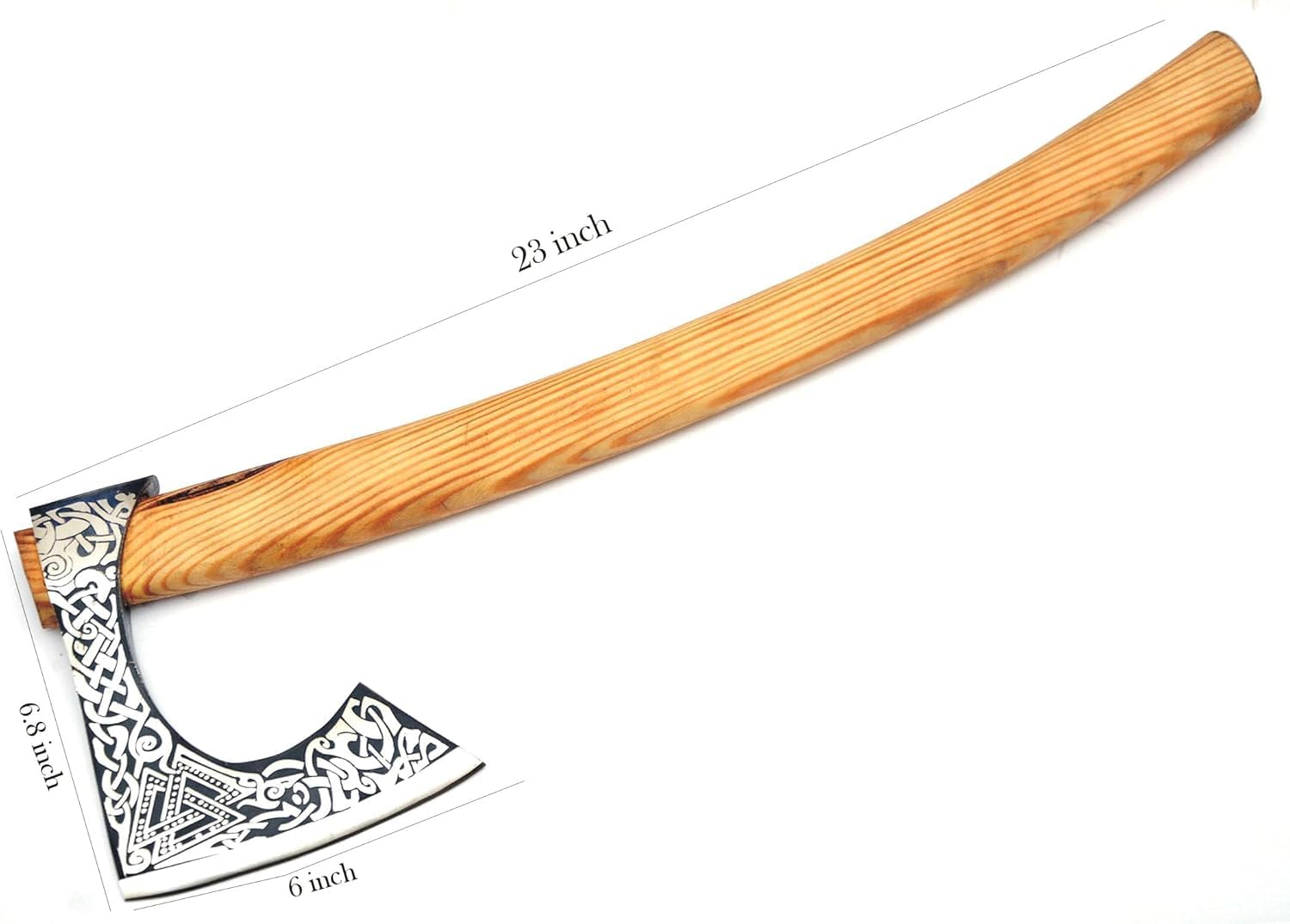 Custom Handmade Gift Forged Carbon Steel Viking Axe with Rose Wood Shaft, Viking Bearded Camping Axe,Annivarsary Gift - with Leather Cover (Axe-294) image number 1