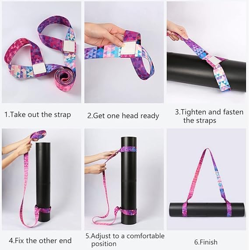 Yoga Mat Carrier Stretching Straps, 2 Pieceyoga Training Strap Mat Carry Belt,Yoga Mat Carry Strap Belts,Colorful Yoga Mat Pad Carrier Straps image number 1