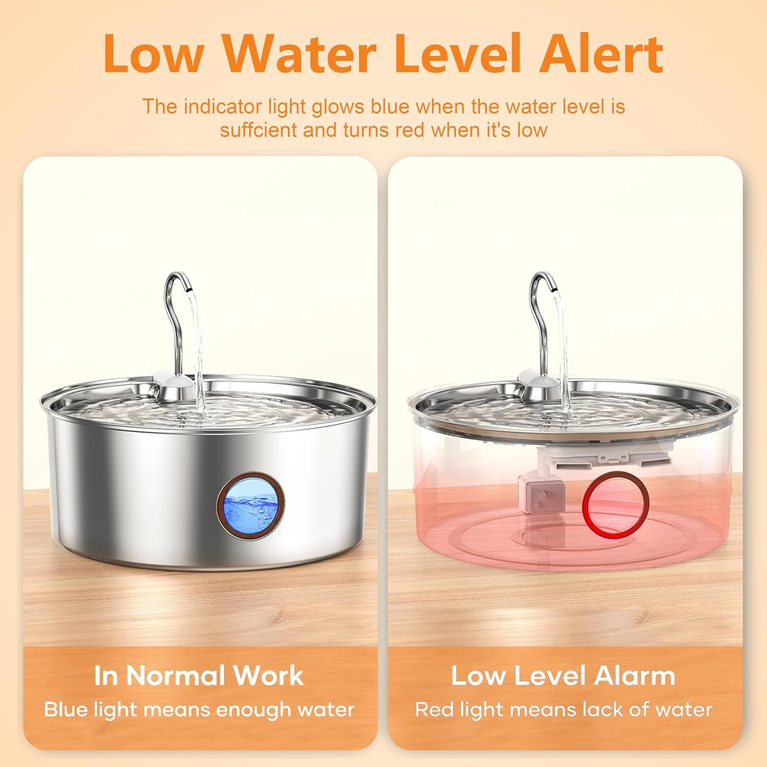 Cat Water Fountain Stainless Steel,8L/270Oz Dog Water Fountain Large Capacity with Filters,Ultra Quiet Water Drinking Fountain,Automatic Water Fountain Indoor for Dogs,Cats,Multiple Pets image number 5