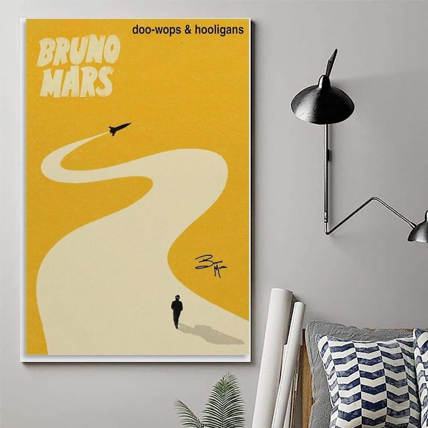 XSERWFE Bruno Mars Doo-Wops & Hooligans Music Album Art Personality Poster Canvas Poster Wall Art Decor Living Room Bedroom Decoration Posters 12X18Inch(30X45Cm) Unframe-Style image number 3
