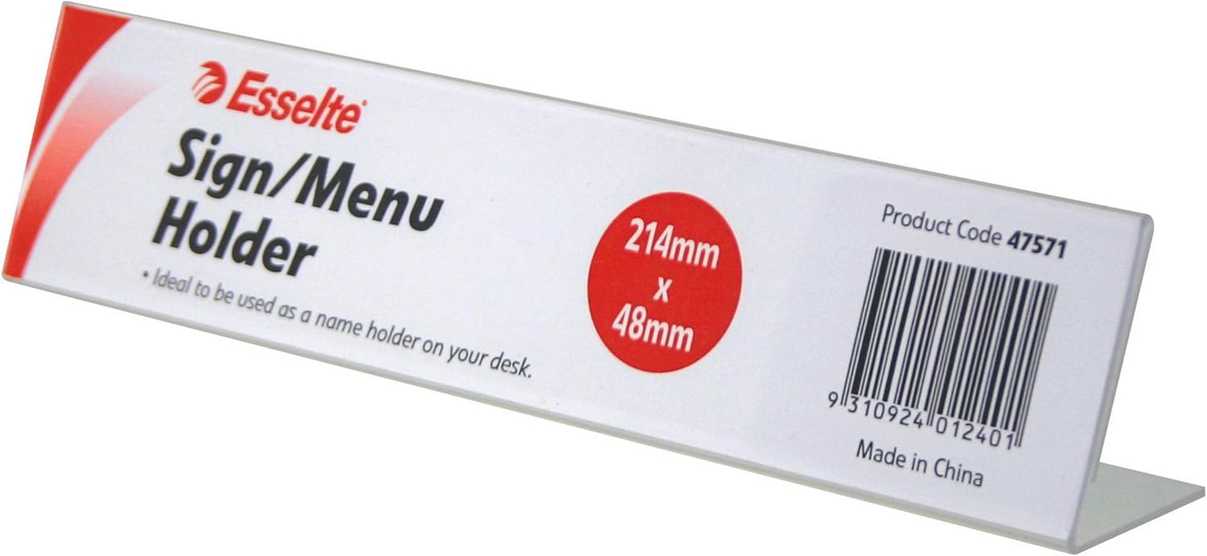 ESSELTE 47563 Sign,Menu Holder Slanted L,S A4,Clear image number 1