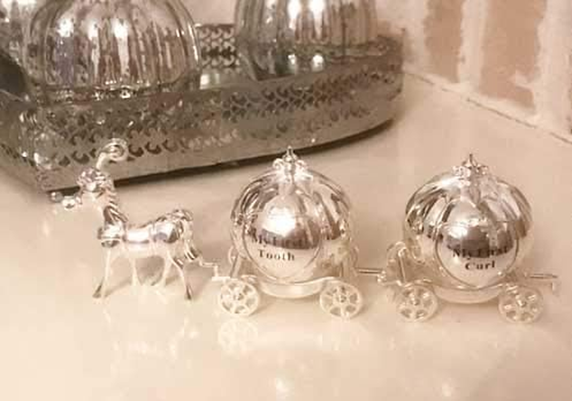 My First Tooth and Curl Cinderella Carriage Christening Gift